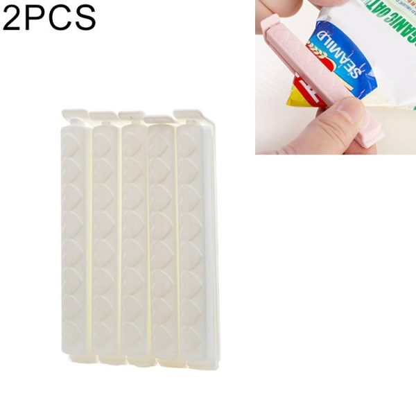 2 PCS Plastic Bag Snack Bag Sealing Love Clip Kitchen Accessories White (Small)