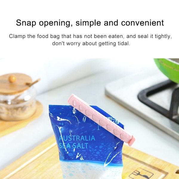 2 PCS Plastic Bag Snack Bag Sealing Love Clip Kitchen Accessories Apricot (Small) - Image 5
