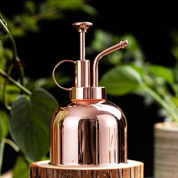 Vintage Brass Gardening Meaty Small Watering Can (Rose Gold) - Image 3