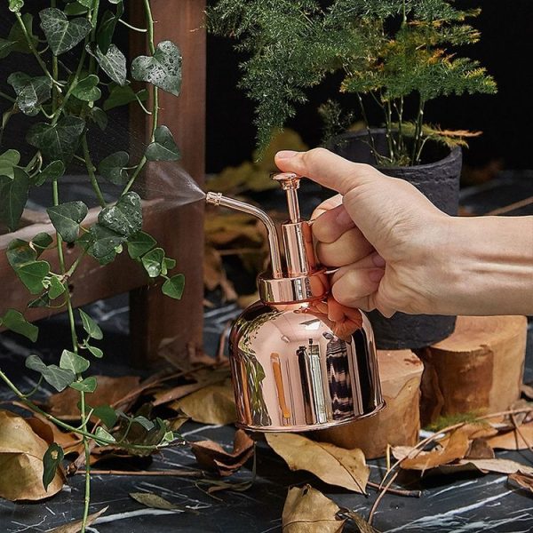Vintage Brass Gardening Meaty Small Watering Can (Rose Gold) - Image 4