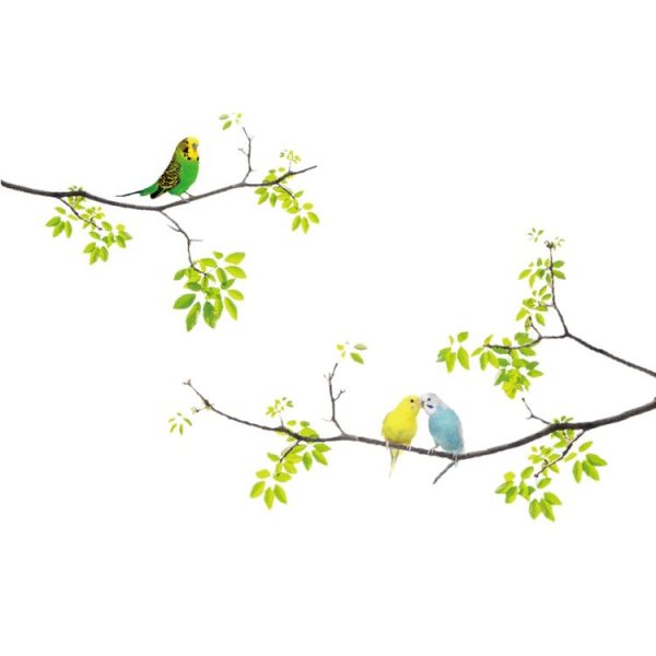 Fresh Branches Birds Wall Sticker Living Room TV Sofa Background Decoration - Image 5