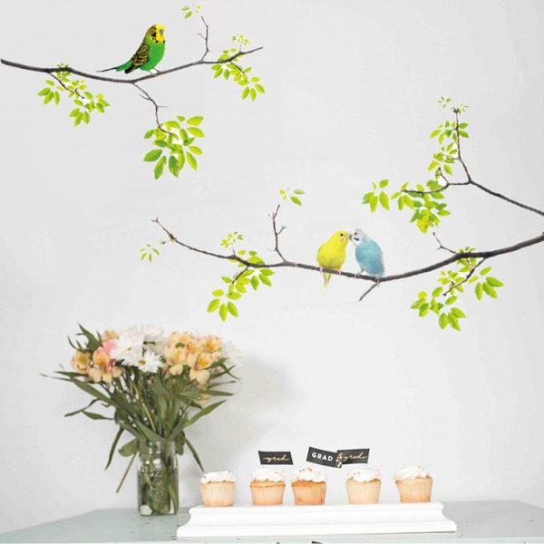 Fresh Branches Birds Wall Sticker Living Room TV Sofa Background Decoration - Image 6