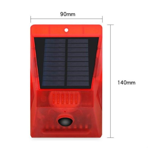 129dB Solar Alarm Light Human Body Induction Remote Control Alarm Farm Anti-theft Drive Object Sound and Light Alarm Light, Style: N911C English - Image 4