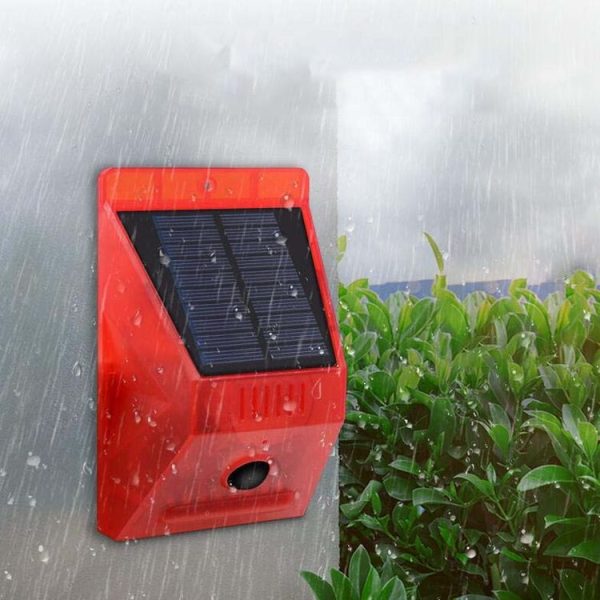 129dB Solar Alarm Light Human Body Induction Remote Control Alarm Farm Anti-theft Drive Object Sound and Light Alarm Light, Style: N911C English - Image 6