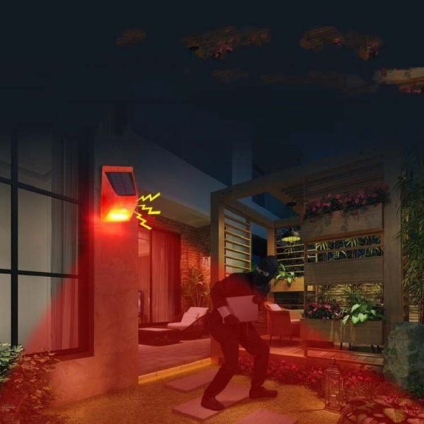 129dB Solar Alarm Light Human Body Induction Remote Control Alarm Farm Anti-theft Drive Object Sound and Light Alarm Light, Style: N911C English - Image 7
