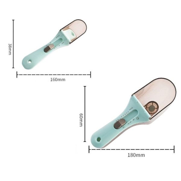 2 in 1 Kitchen Tool Plastic Measuring Spoon Adjustable Baking Tool Measuring Spoon, Specification: 1 Large 1 Small Set (Light Blue) - Image 5