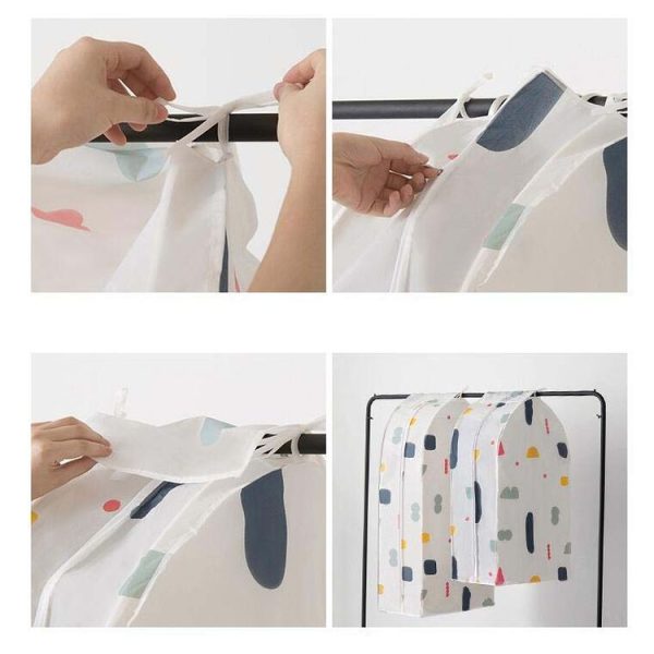 Three-dimensional Hanger Pocket Wardrobe Coat Hanger Pocket Dust Cover, Size: Small (Geometry) - Image 8