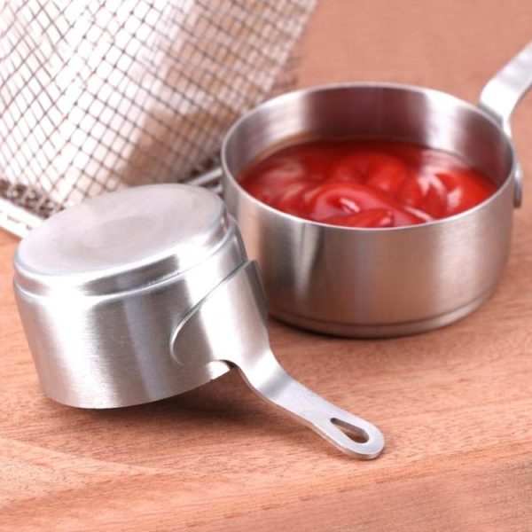 Stainless Steel Sauce Handle Mini Pot Seasoning Tools, Size: S (Silver) - Image 7