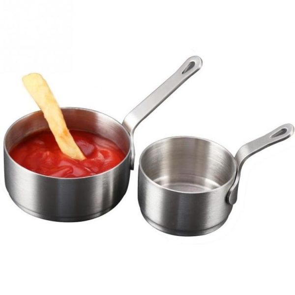 Stainless Steel Sauce Handle Mini Pot Seasoning Tools, Size: S (Silver) - Image 8