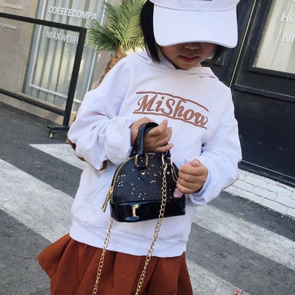 Cute Leather Shoulder Bag Messenger Bag Girls Solid Color Mini Zip Small Square Bag Tote Bag (Silver) - Image 6