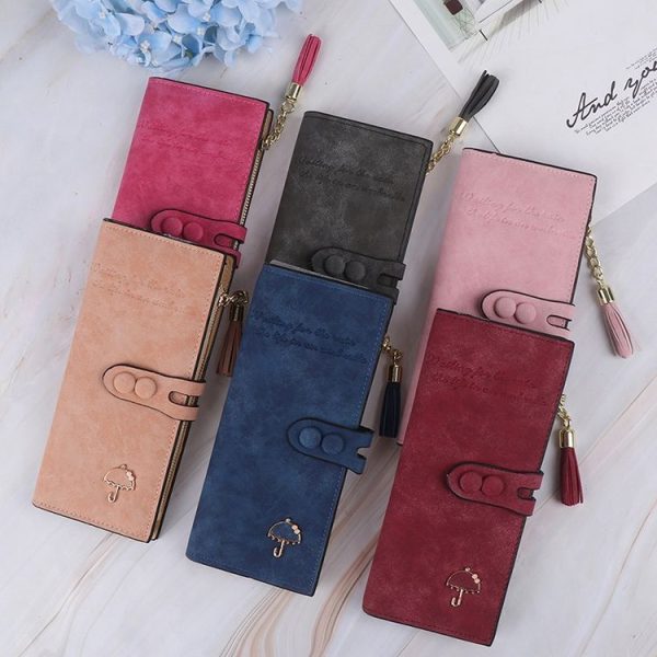 Women Umbrella Wallet Long Zipper Wallet (Pink) - Image 7