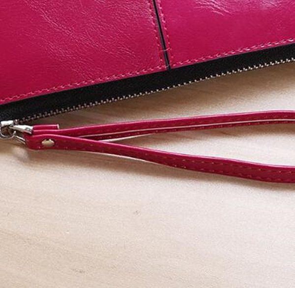 Women Zip Wallet Long Clutch Multi Card Holder Wallet Wrist Wallet (Purple) - Image 5