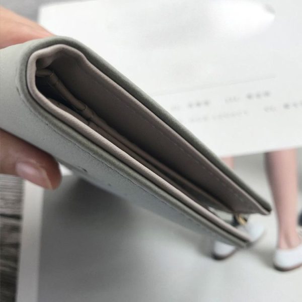 Wallet Female Short Student Korean Version of The Cute Little Fresh Folding Mini Tide Personality Coin Purse (Black) - Image 4