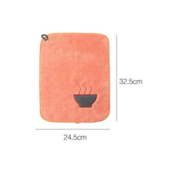 Creative Cute Cartoon Kitchen Towel Scouring Pad Thickened Dishcloth Reusable Microfiber Cleaning Cloth (Gray Grid) - Image 4