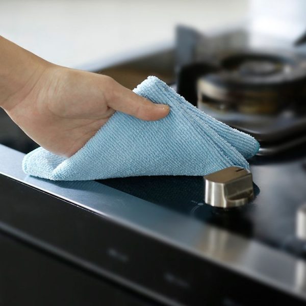 Creative Cute Cartoon Kitchen Towel Scouring Pad Thickened Dishcloth Reusable Microfiber Cleaning Cloth (Gray Grid) - Image 7