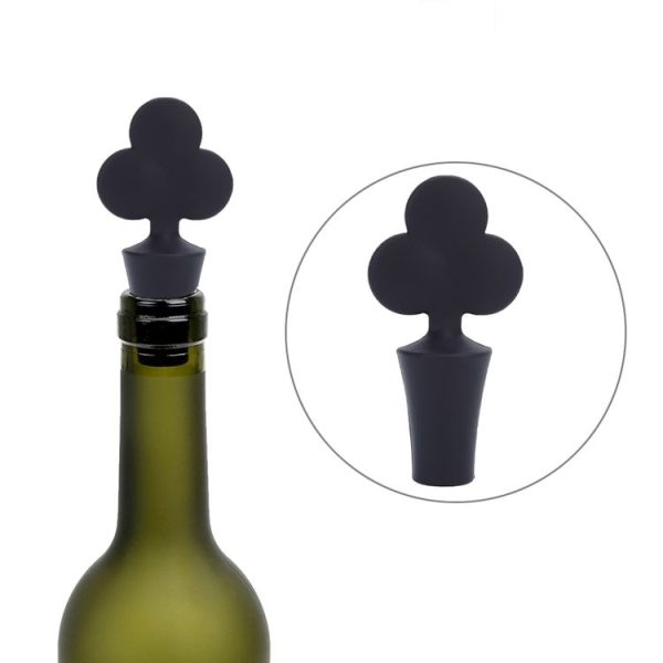 Silicone Wine Stopper Poker Series Wine Stopper (Black Plum)