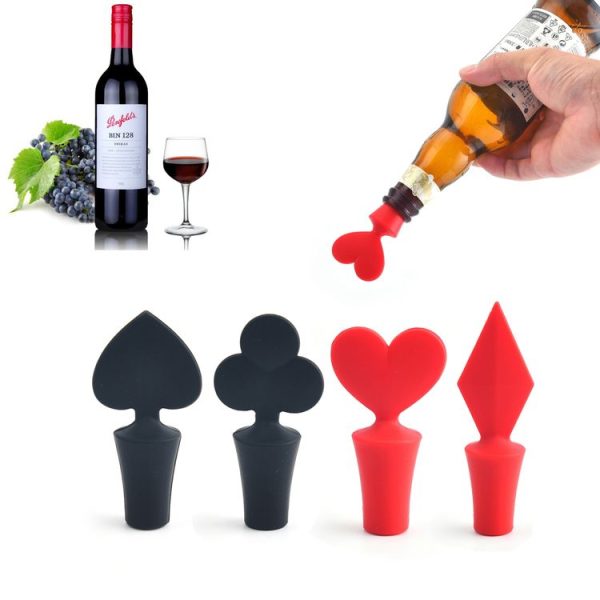 Silicone Wine Stopper Poker Series Wine Stopper (Black Plum) - Image 3