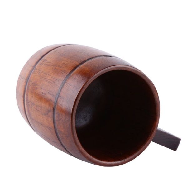 Practical Wooden Beer Milk Coffee Tea Mug With Wood Handle Drinkware - Image 3