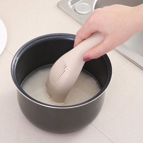 Kitchen Creative Multi-function Rice Washing Sieve Home Does Not Hurt Hand Wash Rice Tools (Khaki) - Image 7