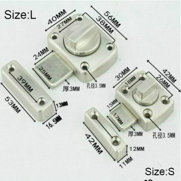 Universal Door Latch Security Sliding Door Lock with Screws, Size: L (Ancient Red) - Image 4