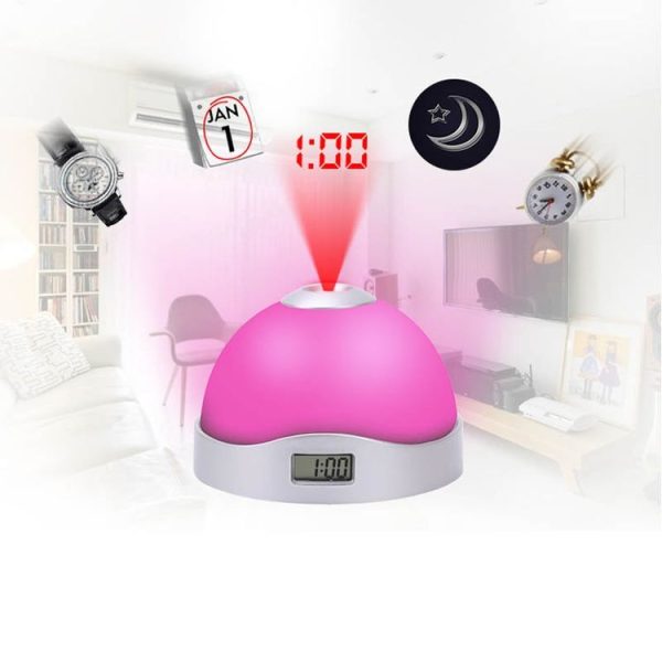 Lazy Magic Colorful Luminous Projection Clock LED Hemisphere Alarm Clock (Starless Projection Clock) - Image 3