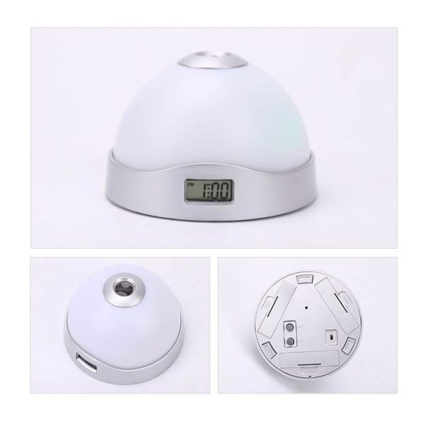 Lazy Magic Colorful Luminous Projection Clock LED Hemisphere Alarm Clock (Starless Projection Clock) - Image 7
