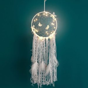 Creative Weaving Crafts Handmade Dream Catcher Lamp String Wall Hanging Decoration