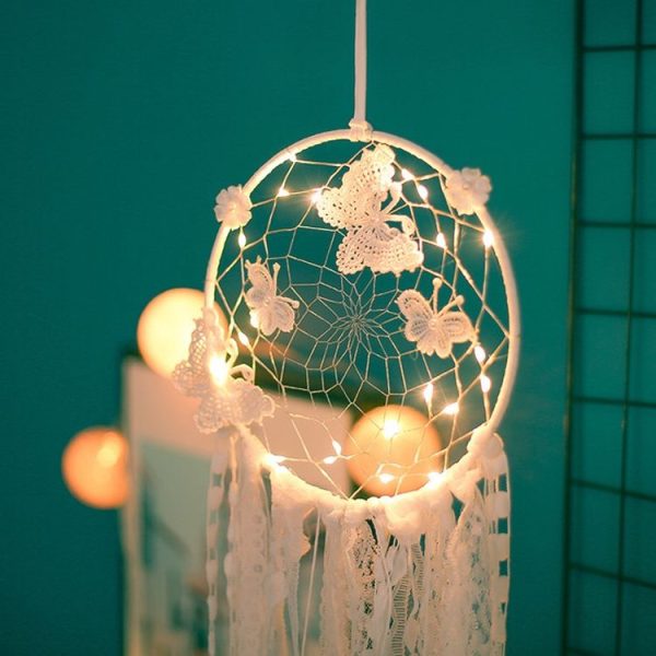 Creative Weaving Crafts Handmade Dream Catcher Lamp String Wall Hanging Decoration - Image 2