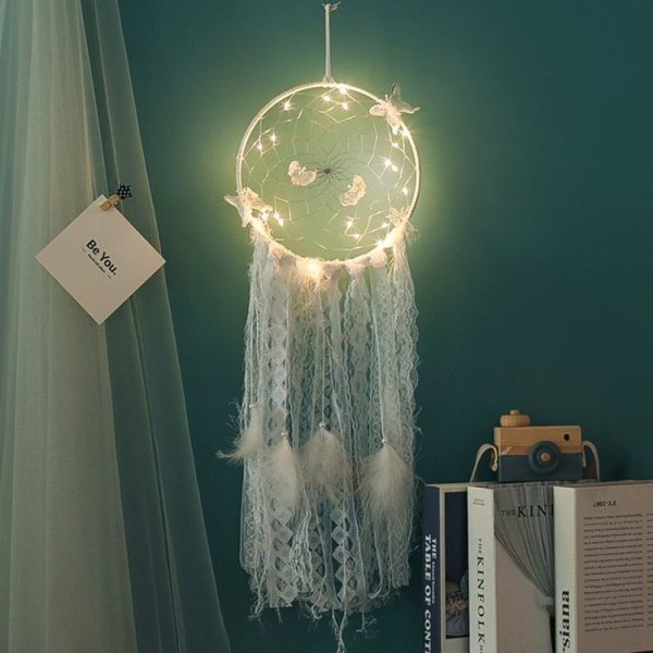 Creative Weaving Crafts Handmade Dream Catcher Lamp String Wall Hanging Decoration - Image 4