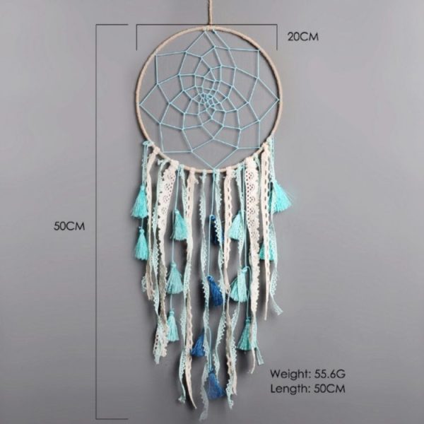 Creative Weaving Crafts Car Ornaments Gradual Tassel Wind Chime Dreamcatcher Wall Hanging Decoration, Color: Light Pink - Image 5