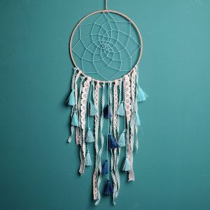 Creative Weaving Crafts Car Ornaments Gradual Tassel Wind Chime Dreamcatcher Wall Hanging Decoration, Color: Light Green
