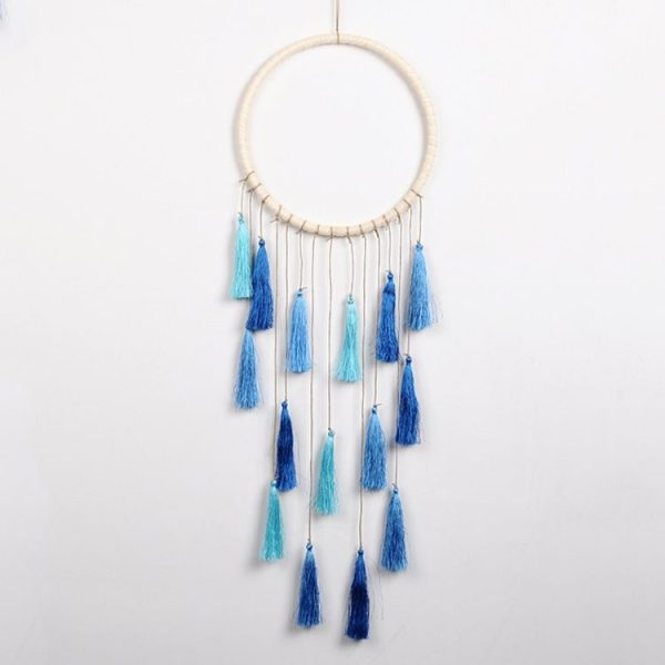 Creative Weaving Crafts Car Ornaments Gradual Tassel Wind Chime Dreamcatcher Wall Hanging Decoration, Color: Blue - Image 2