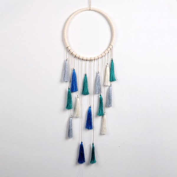 Creative Weaving Crafts Car Ornaments Gradual Tassel Wind Chime Dreamcatcher Wall Hanging Decoration, Color: Green