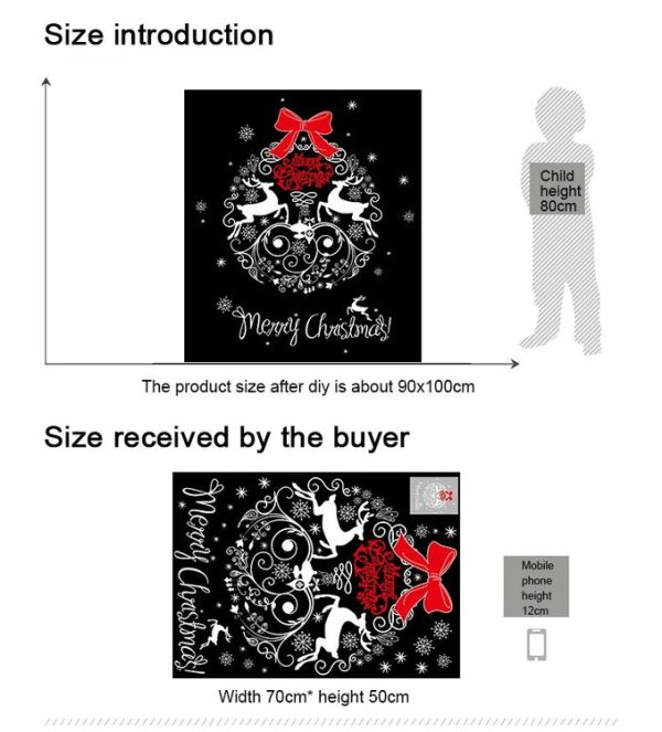 2 PCS Christmas Decoration Elk Santa Window Glass Sticker - Image 5