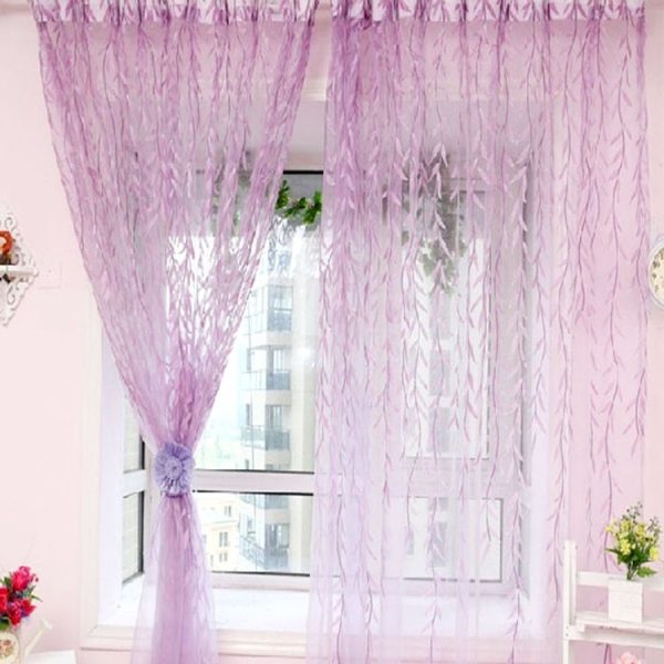 Wicker Offset Printed Curtain Cool Pastoral Floral Curtains, Size: 1m x 2.7m (Purple) - Image 3