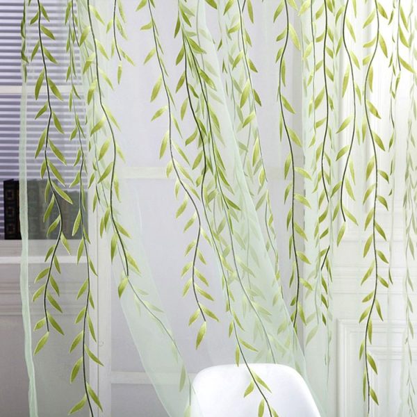 Wicker Offset Printed Curtain Cool Pastoral Floral Curtains, Size: 1m x 2m (Green) - Image 3