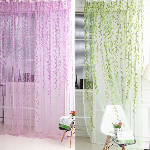 Wicker Offset Printed Curtain Cool Pastoral Floral Curtains, Size: 1m x 2m (Green) - Image 5