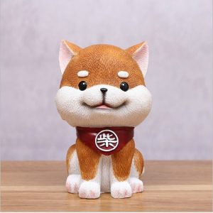 Brown Cute Resin Dog Piggy Bank Box Cute Gift Home Decoration, Size: Small