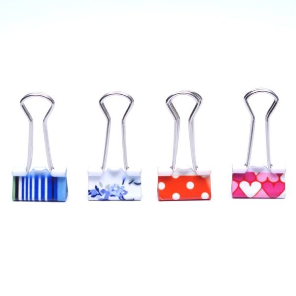24 PCS 38mm Printed Metal Paper Clip Office School Binding Supplies - Image 4