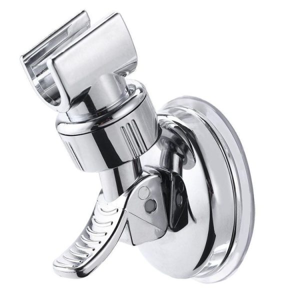 Shower Head Handset Holder Chrome Bathroom Wall Mount Adjustable Suction Bracket (Fully Plated) - Image 3