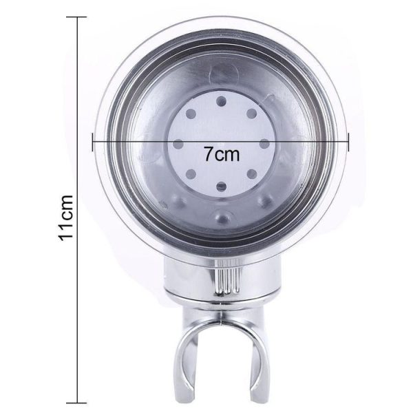 Shower Head Handset Holder Chrome Bathroom Wall Mount Adjustable Suction Bracket (Fully Plated) - Image 6