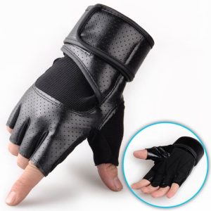 Riding Mountaineering Gloves Fitness Half Finger Breathable Non-slip Equipment Training Gloves (Black)