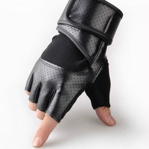 Riding Mountaineering Gloves Fitness Half Finger Breathable Non-slip Equipment Training Gloves (Black) - Image 2