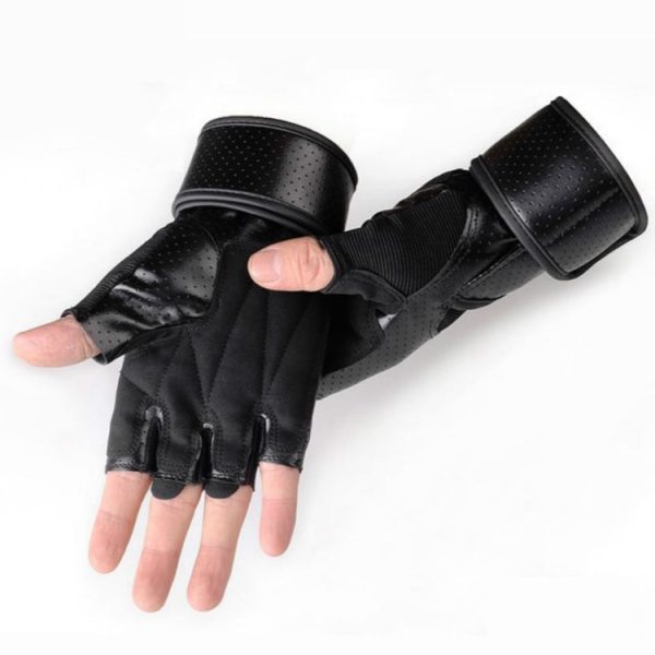 Riding Mountaineering Gloves Fitness Half Finger Breathable Non-slip Equipment Training Gloves (Black) - Image 3