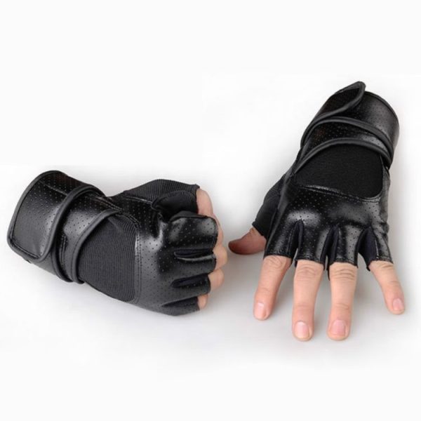 Riding Mountaineering Gloves Fitness Half Finger Breathable Non-slip Equipment Training Gloves (Black) - Image 4