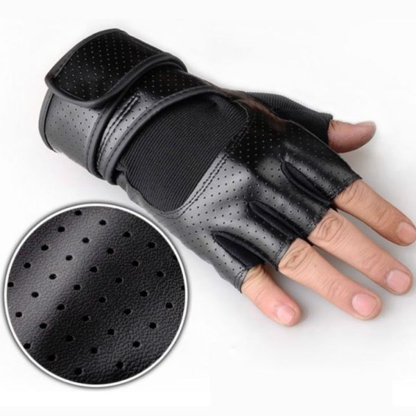 Riding Mountaineering Gloves Fitness Half Finger Breathable Non-slip Equipment Training Gloves (Black) - Image 7