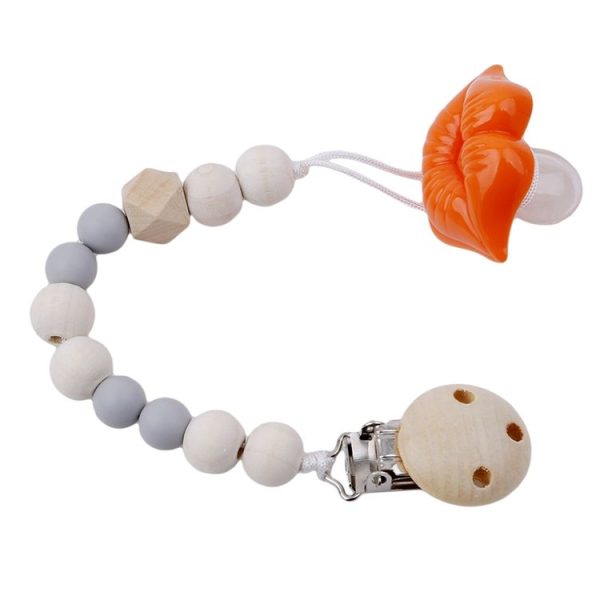 Baby Pacifier Clip Chain Wooden Holder Soother Pacifier Clips Leash Strap Nipple Holder for Infant Feeding (Light blue) - Image 7