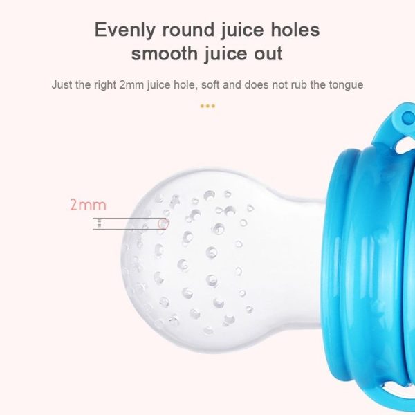 Baby Nipple Fresh Food Fruit Milk Feeding Bottles Learn Feeding Drinking Handle Teething Pacifier with Bell, Size: S (Pink) - Image 3