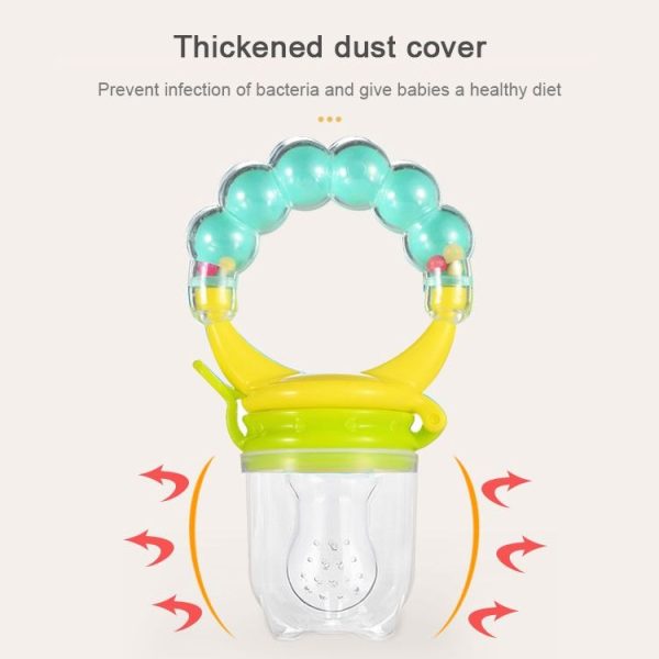 Baby Nipple Fresh Food Fruit Milk Feeding Bottles Learn Feeding Drinking Handle Teething Pacifier with Bell, Size: S (Pink) - Image 4