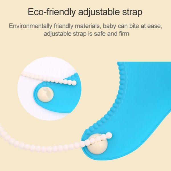 Baby Infant Toddler Waterproof Silicone Bib Infants Feeding Lunch Roll-up Apron (Rose Red) - Image 4